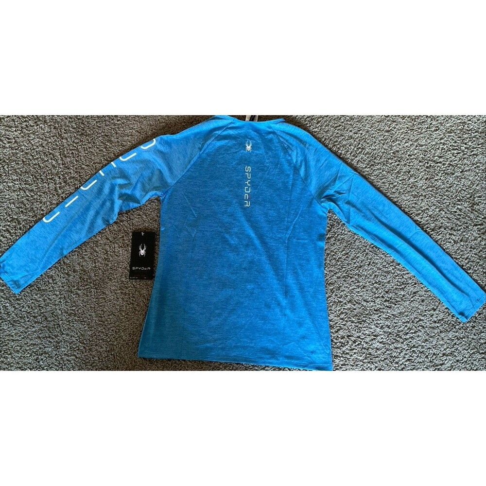 Spyder Quick Dry Athletics Swim Tee Women's Large Long Sleeve Blue Heather NEW